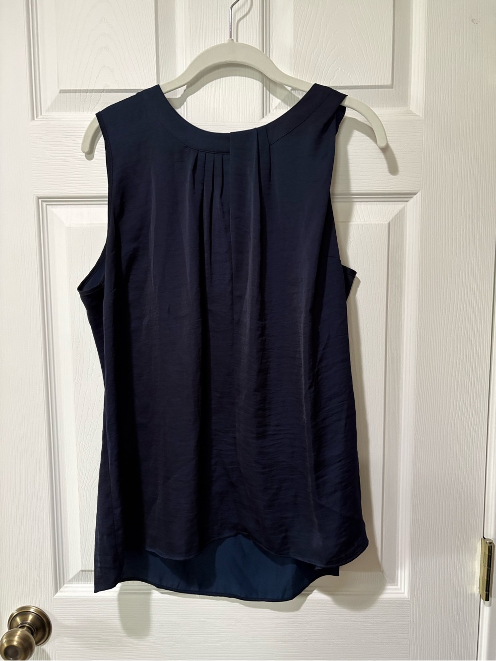 CAbi Navy Pleated Back Sleeveless Camisole